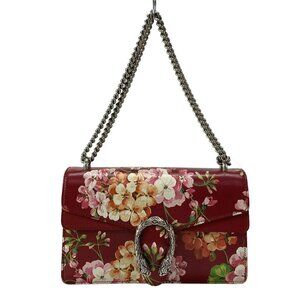 Auth GUCCI Dionysos,Blooms 400249 Red Pink Multi Leather Shoulder Bag